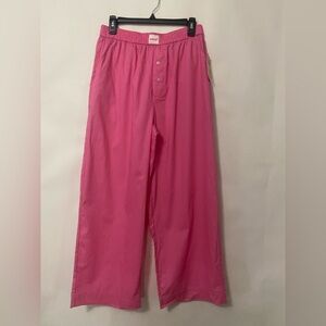 NWT Women's Size Medium Poppi Sleep Slay Graphic Pajama Pants Pink Baggy Cotton